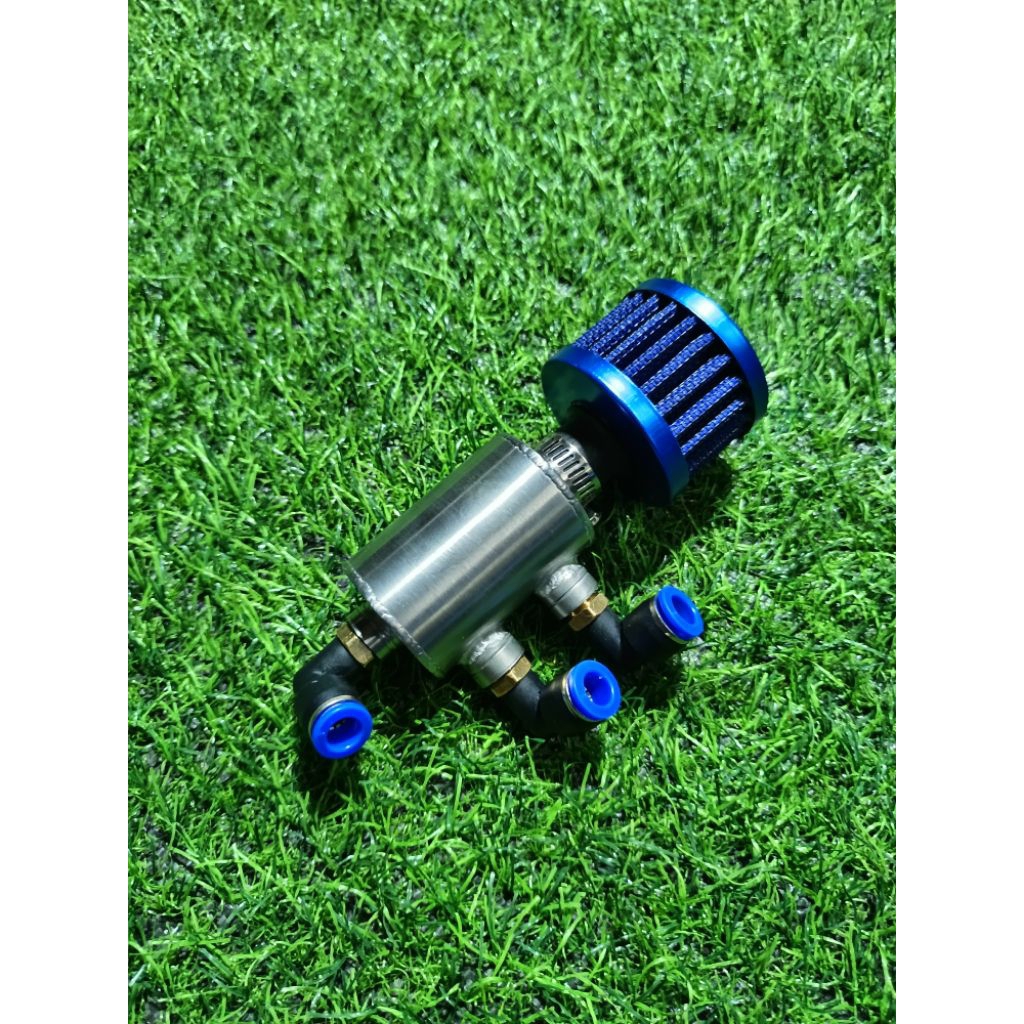 ถังดักไอน้ำมันเครื่อง *ตัวจิ๋ว* งานสแตนเลส ใสได้ทุกรุ่นพร้อมสาย  ยาว5ซ.ม.