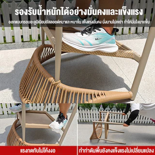 โต๊ะทานอาหารสี่เหลี่ยมพร้อมเก้าอี้ 6 ที่นั่ง สำหรับสวนและกลางแจ้ง ดีไซน์เรียบหรู ทนทาน ทนแดด ทนฝน มีเก็บเงินปลายทาง