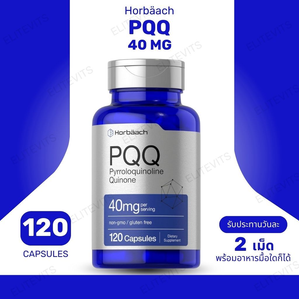 Horbäach PQQ Supplement 40 mg 120 Capsules Maximum Strength Non-GMO and Gluten Free (No.3643)