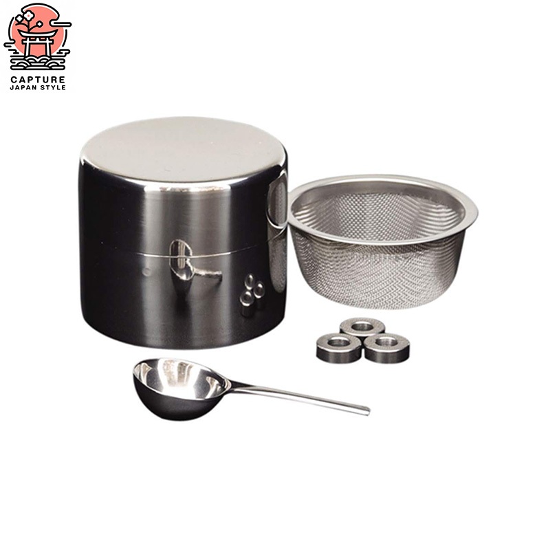 [Direct from Japan]  Tea utensils Premium Stainless Steel Matcha Tea Sifter Canister and water tools