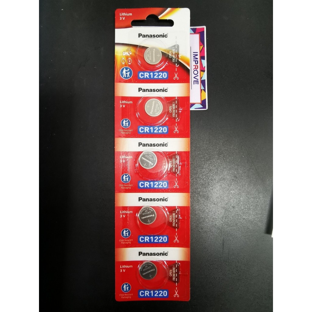CR1220 ของแท้ Panasonic ถ่านกระดุม CR1220 แพคเกจใหม่ 1220ถ่านรีโมทรถยนต์ ถ่านรีโมทรถ แบตกระดุม Butto