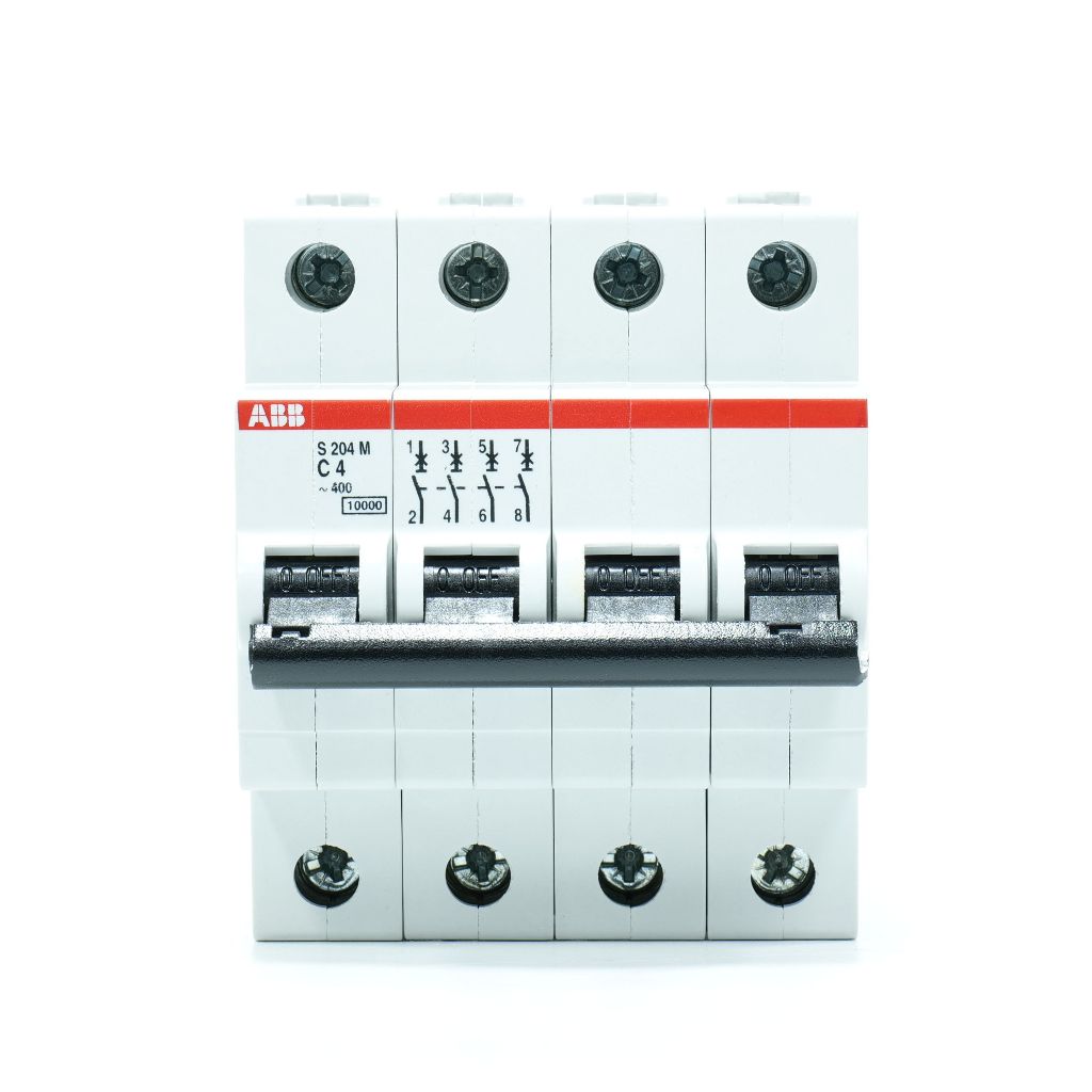 S204M-C4 ABB MCB เซอร์กิตเบรกเกอร์ ABB รุ่น S204M-C4 4P 4A 2CDS274001R0044