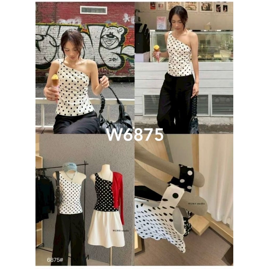 WGWE】· STUDIO // NEW 🇰🇷เสื้อกล้ามแฟชั่นแขนเดียว