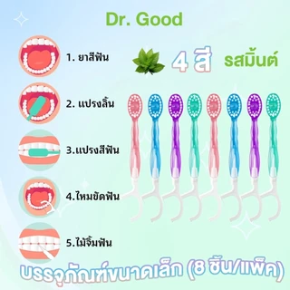 🦷แปรงสีฟันจิ๋ว พกพา แปรงสีฟัน& ไหมขัดฟัน&ไม้จิ้มฟัน&แปรงลิ้น พร้อมน้ำยาบ้วนปากในตัว 5in1