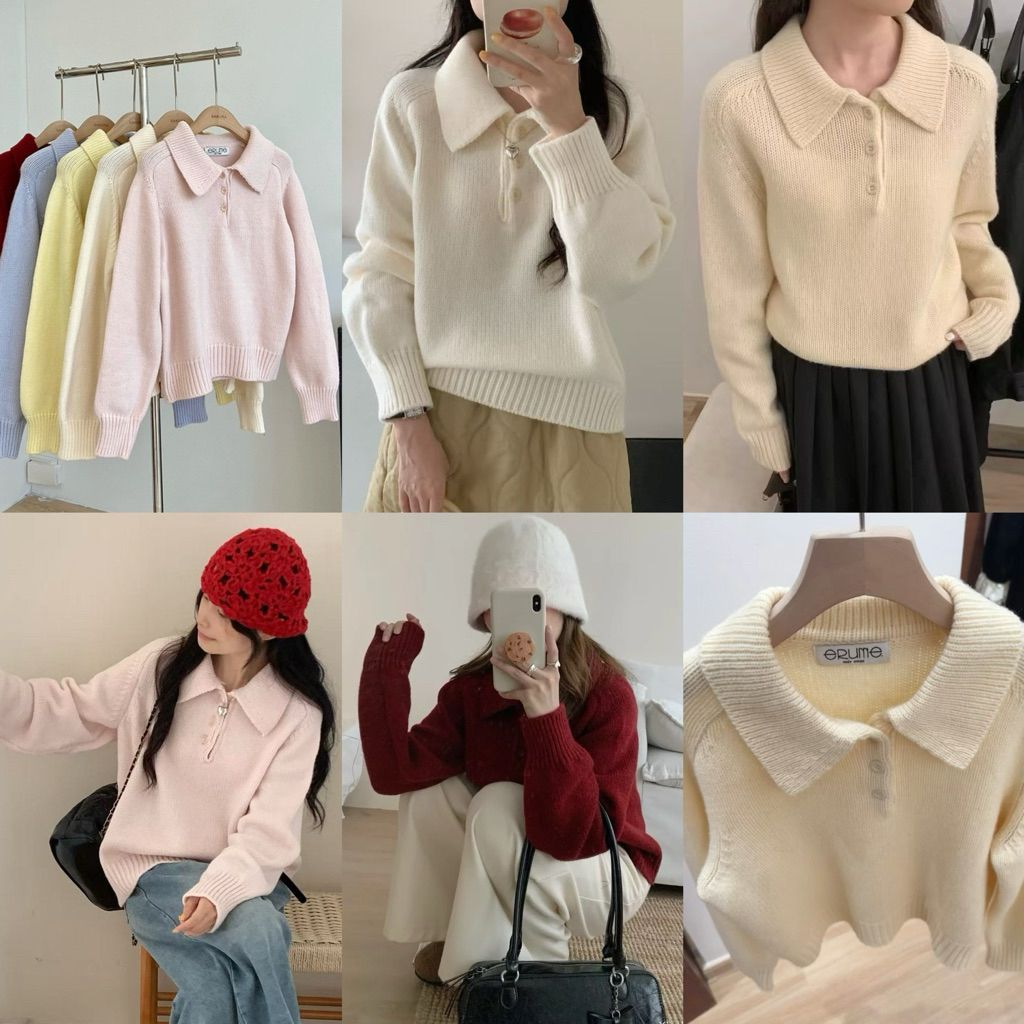 Somedays l 🇰🇷Nabi Sweater🐰 สเวตเตอร์ไหมพรมคอปก ลอตใหม่เอาป้ายออกนะค้า