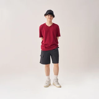 เสื้อไม่ร้อน คอวี Mynds รุ่น Regular Smart T-Shirt ผ้า Dry Tech ที่สุดแห่งความใส่สบาย ระบายอากาศดี Unisex สีแดงเลือดหมู