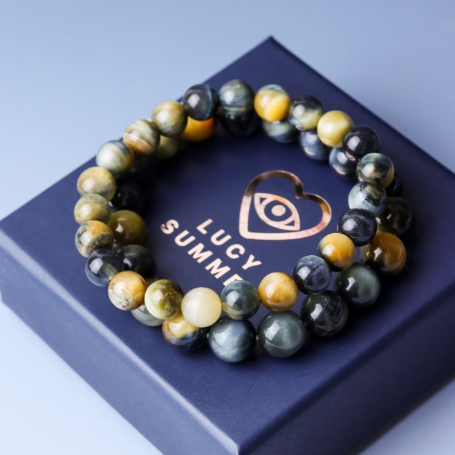 LUCYSUMMER กำไลหินแท้ Golden Blue Tiger Eye (ไทเกอร์อายส์น้ำเงินทอง) ราคา ถูกที่สุด ดีลบีเคเค แกลเลอรีภาพที่ 5