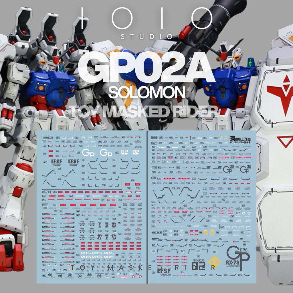 ⬜️ดีคอลน้ำ 1010 STUDIO DECAL MG 1/100 GP02A SOLOMON สินค้า 1 ชุดมี 2 แผ่น