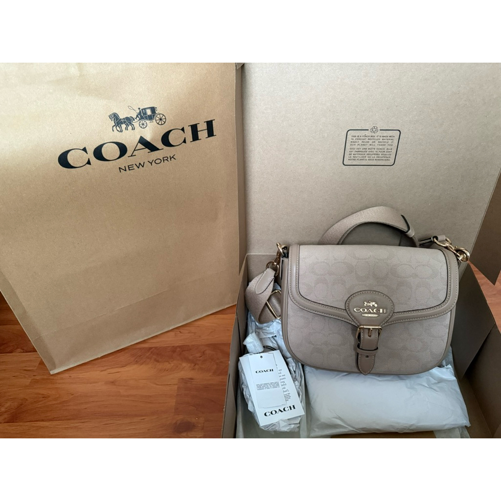 ส่งต่อ Coach Amelia Saddle Bag Dark Natural แท้ 100%