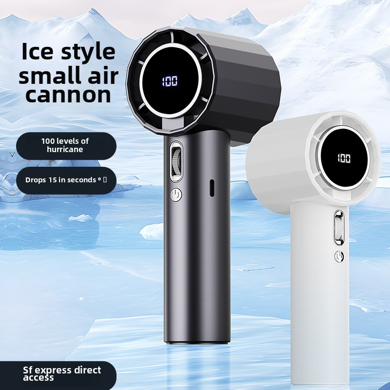 CASGOO USB Charging Fan Portable Desktop Stand พัดลมมือถือ พัดลมเทอร์โบ จอแสดงผล LED ปรับความเร็วได้