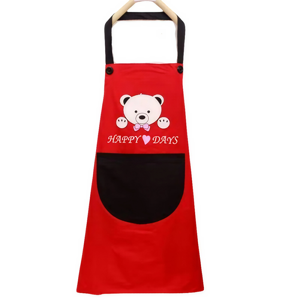 Am Ali Mall  ผ้ากันเปื้อน ผ้ากันน้ำ  ลายการ์ตูนสีแดง