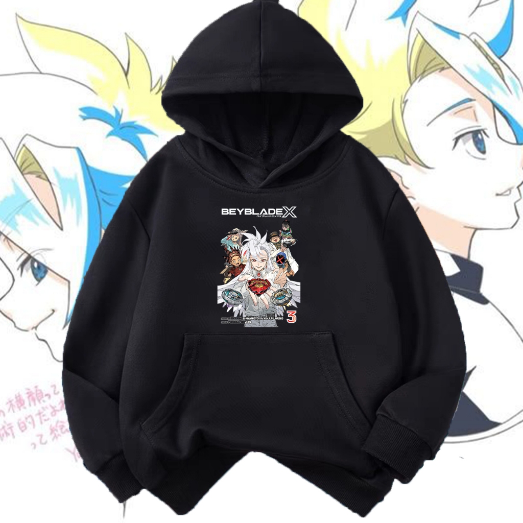 เสื้อฮู้ด Beyblade X Kurosu Ekusu Jaxon Cross เด็ก Hoodie สำหรับเด็กชายและเด็กหญิง Hoodie สบายผ้าฝ้า