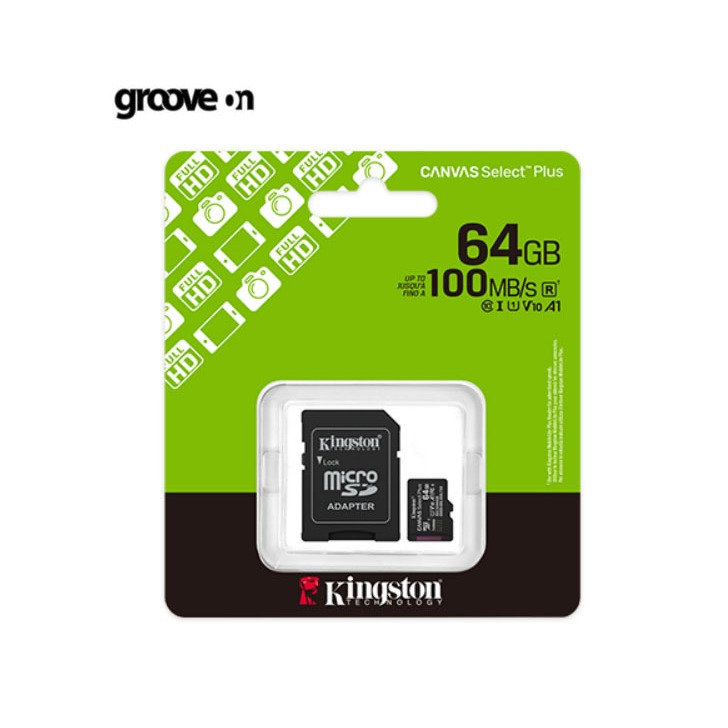 [แท้ พร้อมส่ง] Kingston Micro SD Card เมมโมรี่การ์ด แท้ 64GB รุ่น Canvas Select Plus รับประกันตลอดชีพ Life Time Warranty