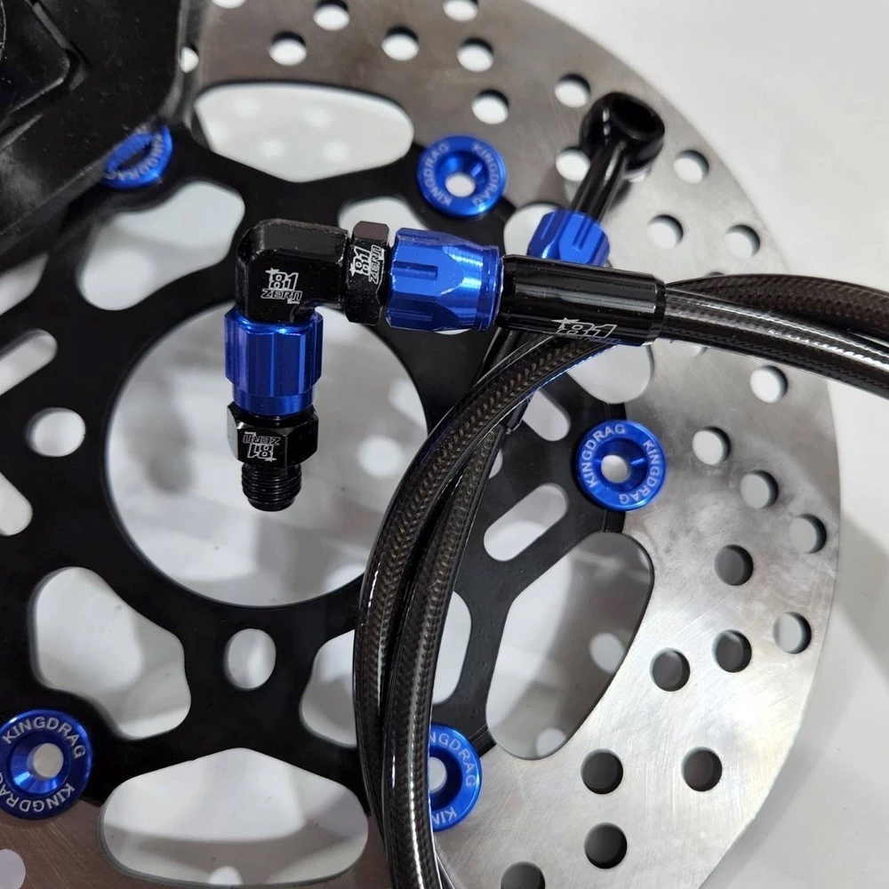 【ชุดเต็ม】ปั๊มล่าง wave110/125 2พอท สีน้ำเงิน + จานจูปีเตอร์ ดำหมุดน้ำเงิน + สายเบรคหัว90 เวฟ110i / เวฟ125ปลาวาฬ - รูปที่ 3