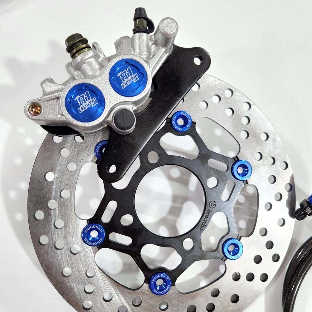 【ชุดเต็ม】ปั๊มล่าง wave110/125 2พอท สีน้ำเงิน + จานจูปีเตอร์ ดำหมุดน้ำเงิน + สายเบรคหัว90 เวฟ110i / เวฟ125ปลาวาฬ - รูปที่ 2