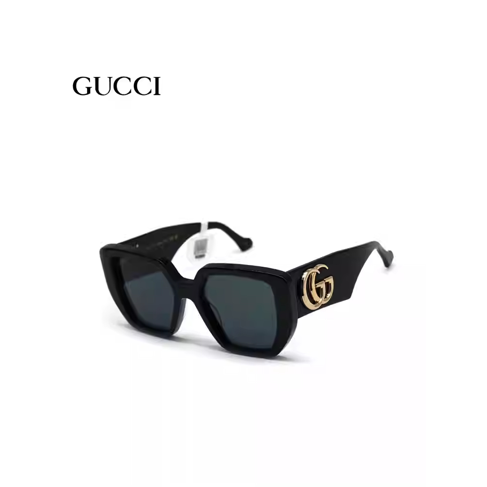 GUCCI แว่นกันแดด Unisex แผ่นสีดำกรอบใหญ่แฟชั่นแว่นตากันแดด GG0956S