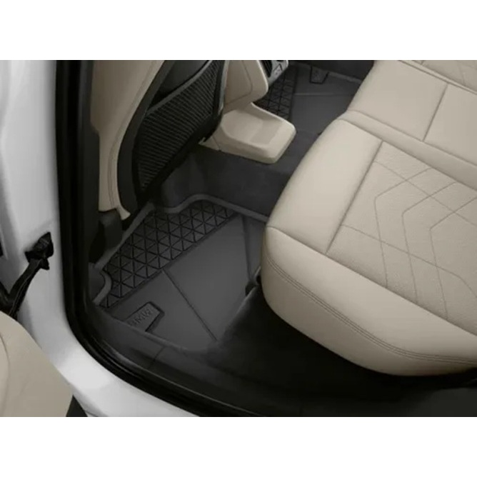 แผ่นยางปูพื้นด้านหลัง BMW Rubber floormat set "All weather" black  Rear-PHEV- for X1 U11 30e, iX2 U1
