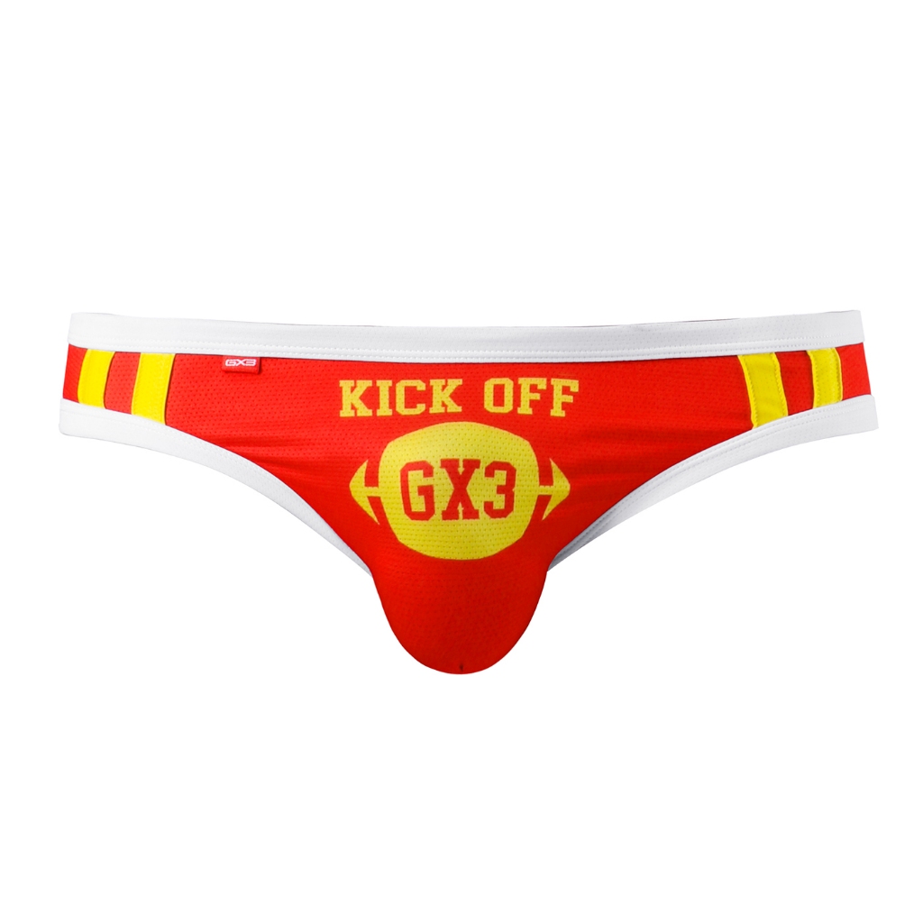 GX3 Men Underwear Super Mesh Kick Off Bikini/Brief - Red/Yellow by TonyJocks