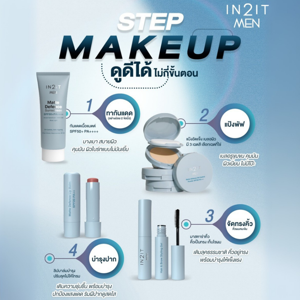 IN2IT MEN ลิปบาล์ม ผู้ชาย บำรุงพร้อมกันแดด MATTE DEFENCE LIP BALM SPF20 PA++ 4.8g. ใหม่ [MMLB] ราคา ถูกที่สุด ดีลบีเคเค แกลเลอรีภาพที่ 5