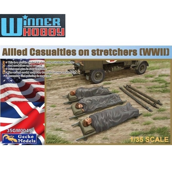 Gecko Models ฟิกเกอร์ 35GM0049 Allied Casualties on Stretchers WWII 1/35