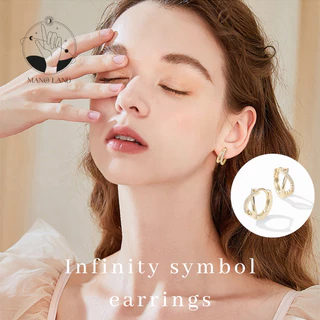 MNL💗ต่างหู Infinity symbol แบบห่วง เครื่องประดับแฟชั่น เงินแท้ ผู้หญิง ไม่ลอกดำ มินิมอล น่ารัก ของขวัญ วันเกิด มีแบบเซ็ท