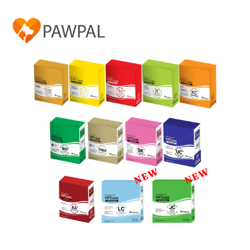 VFcore VF + core ขนมแมวเลีย อาหารเสริม บำรุงเลือด เสริมภูมิคุ้มกัน วิตามินรวม บำรุงไต สุนัข แมว (แบ่งขาย 15 ซอง/ยกกล่อง)