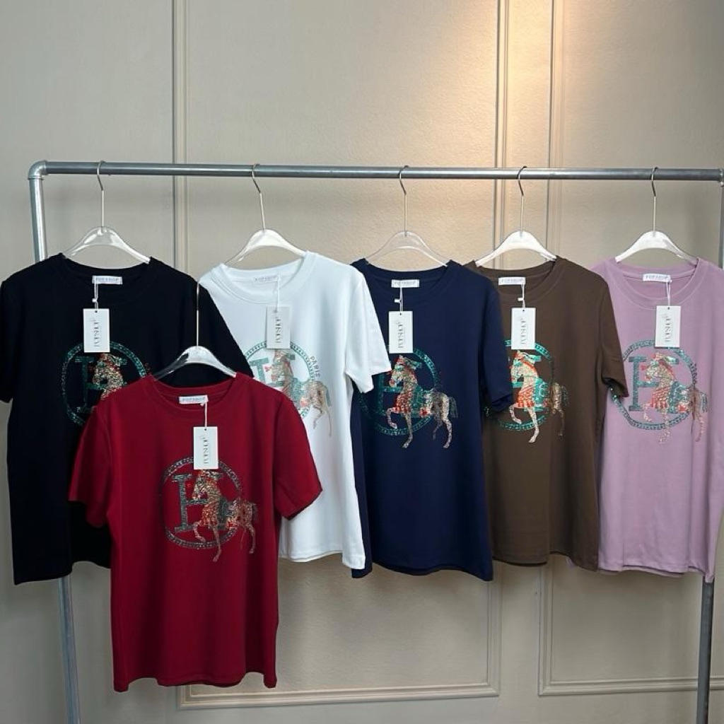 Big Size เสื้อไซส์ใหญ่ ป้ายPOPSHOP รุ่น ม้า(Hกลม) อก40"-46"