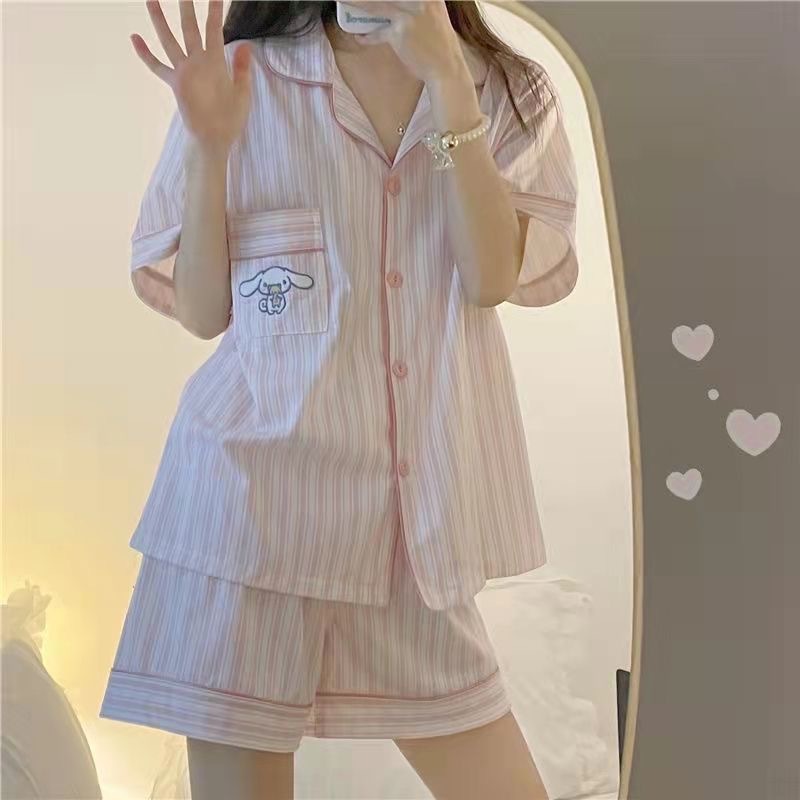 Cotton Cloud 🧡S0304 ชุดนอน ผ้าฝ้ายผู้หญิงลายการ์ตูนแขนสั้นขาสั้น ส่งจากไทย