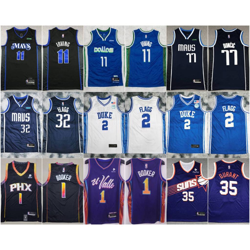 เสื้อบาสเกตบอล Basketball Jersey - Kyrie, Booker, KD, Cooper Flagg เหมาะเล่นกีฬา บาส, ฟิตเนส, แฟชั่น