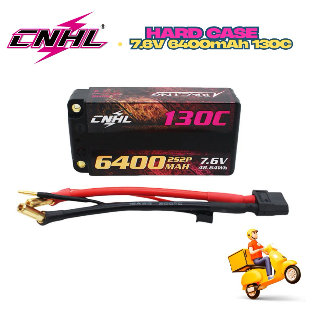⭐️แบตเคสแข็ง CNHL 2S 7.6V 6400mAh 130C HV ก้อนสั้น Shortly Hardcase (พร้อมปลั๊กXT60)⭐️