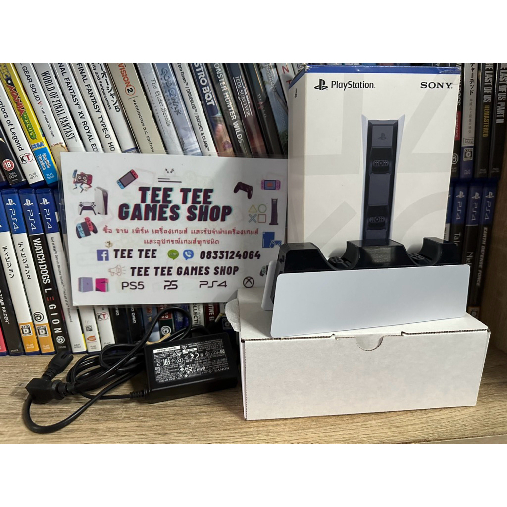 ชาร์จจอยแท้ps5 ชาร์จได้ทีละสองจอย มีอะแดฟเตอร์ สินค้าเป็นมือสองใช้งานปกติ