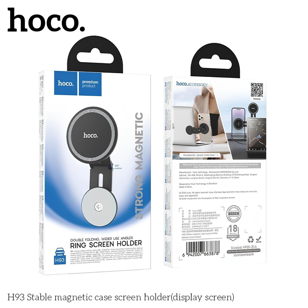 HOCO H93 ที่ยึดโทรศัพท์มือถือ แบบแม่เหล็ก 2in1 สำหรับติดหน้าจอรถ ติดหลังจอแล็ปท็อป หมุนได้ 360 องศา