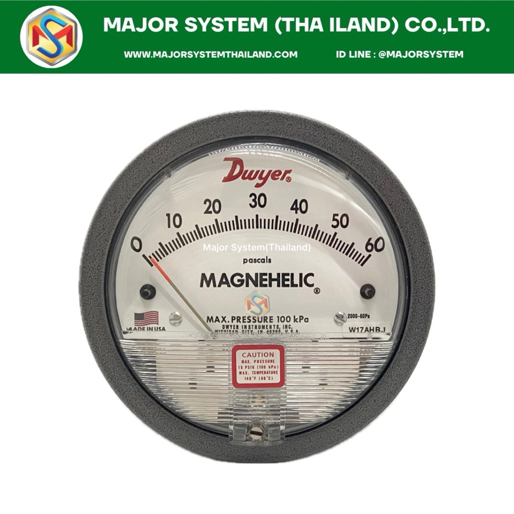Dwyer 2000-60PA เกจวัดความดันความแตกต่าง Differential Pressure Gauge Magnehelic MP-DY-2000-60 Pascal