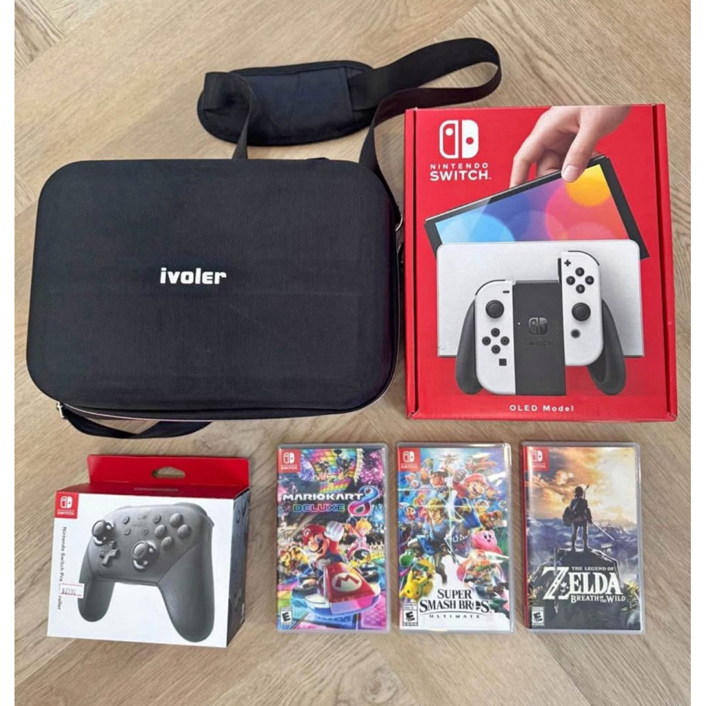 Nintendo Switch OLED - สภาพเหมือนใหม่ + 3 เกมยอดนิยม + จอย Pro Controller