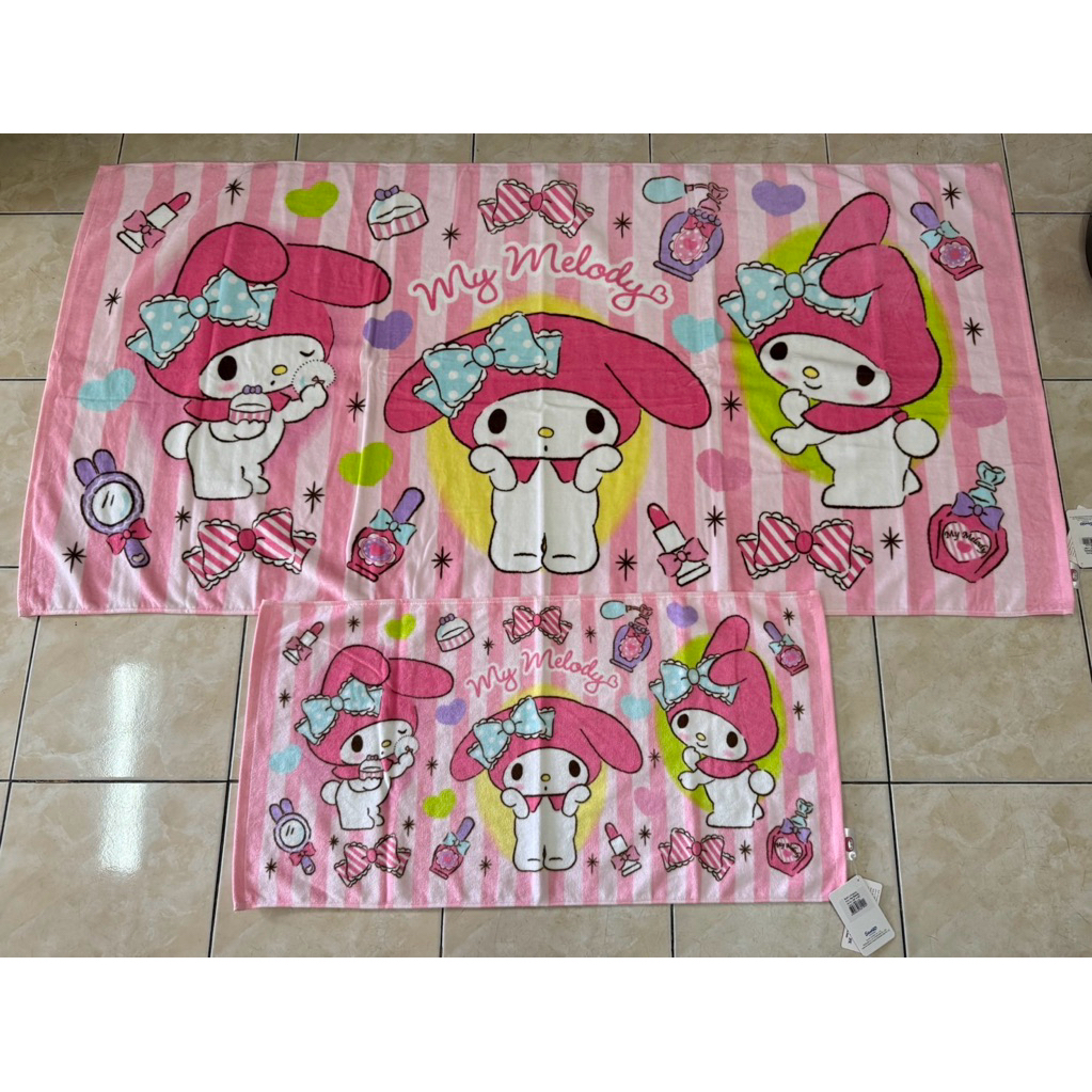 ผ้าเช็ดตัวลิขสิทธิ์แท้ยกเซ็ท เช็ดตัวไซส์จัมโบ้ 30×60 นิ้ว + เช็ดผม 16×32 นิ้ว