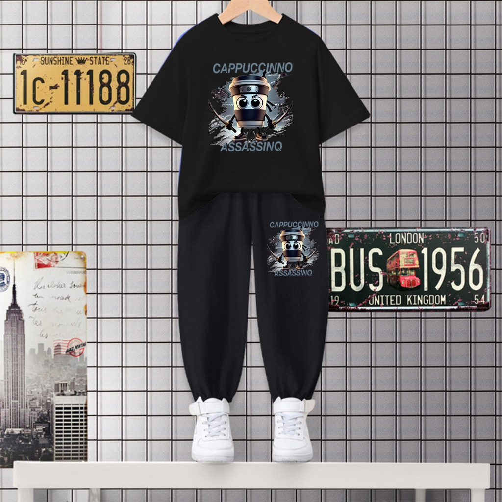 #H1162+K1162B*พร้อมส่งจากไทย*ชุดเซ็ทเด็กเสื้อยืด+กางเกงขายาว ใส่ได้ทั้งเด็กชายและเด็กหญิง มี7สีหลายไซส์เลือกได้