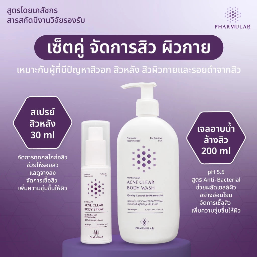 [1 แถม 1 คละได้] เซ็ตคู่ จัดการสิว ผิวกาย