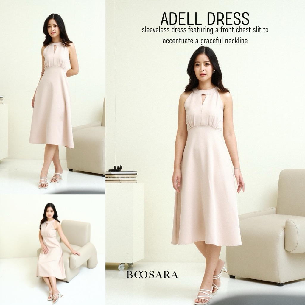 Adell Dress 🍒🥂เดรสกระโปรงพลิ้วเรียบหรู ชุดนี้จะใส่ทำงานหรือจะใส่ดินเนอร์เอาอยู่ - BSR C.