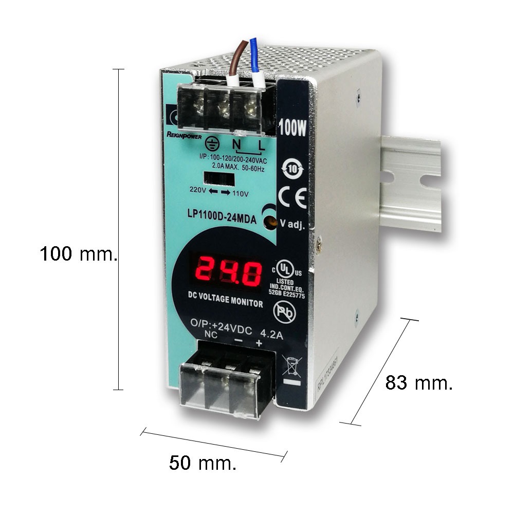 Reign Power Switching Power Supply DIN RAIL พาวเวอร์ซัพพลาย LP1100D-24MDA 100W24V4.2A