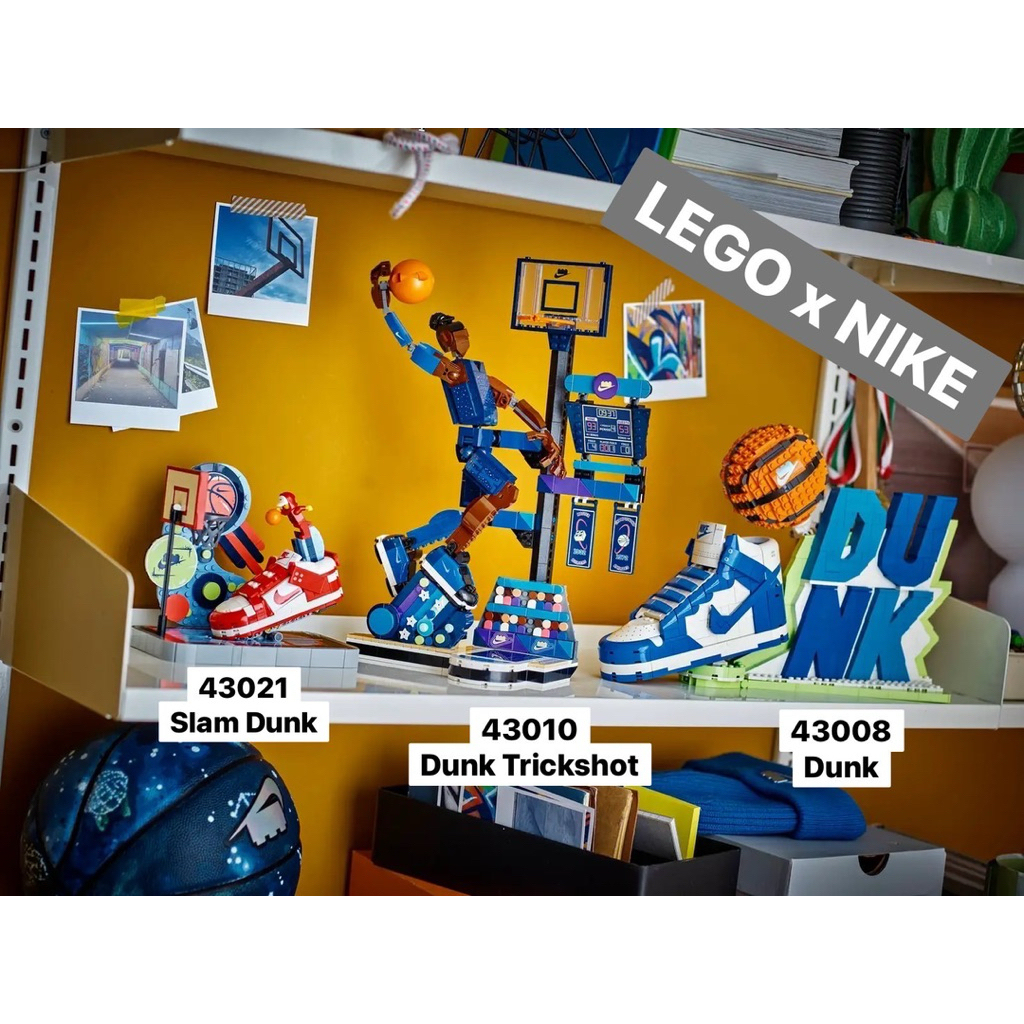LEGO x NIKE : 43008 Nike Dunk, 43010 Slam Dunk, 43021 Dunk Trickshot