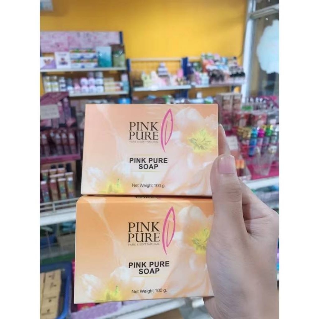 PINK PURESOAPสบู่พิงค์เพียว ลดสิว ฝ้า หน้าขาวกระจ่างใส