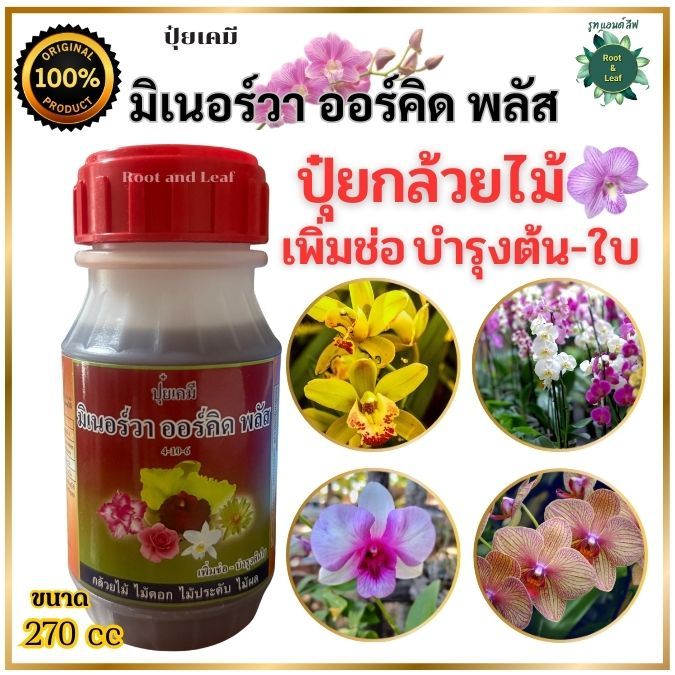 ปุ๋ยกล้วยไม้ มิเนอร์วา ออร์คิด พลัส ปุ๋ยกล้วยไม้แบบน้ำช่วยบำรุง เพิ่มช่อ บำรุงต้นใบ ขั้วดอกเหนียว ให้ดอกสีสด สีชัด สินค้