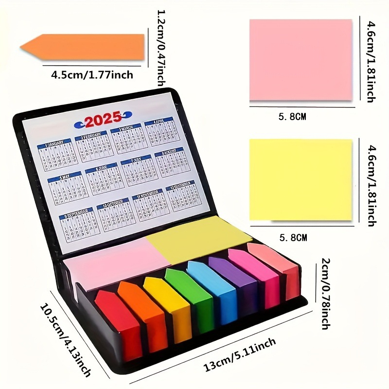 ถูกที่สุด Multicolor Sticky Note Set Color Memo Pads With PU Leather Packing Box Colored Divider Calendar Bundle