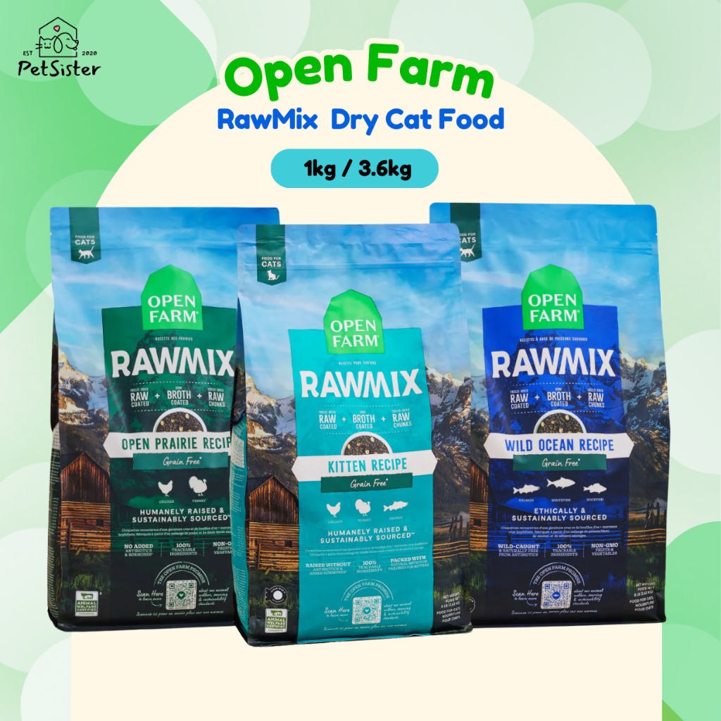 🐱 Open Farm RawMix Grain-Free Dry Cat Food อาหารแมวเกรดพรีเมี่ยม x Petsister