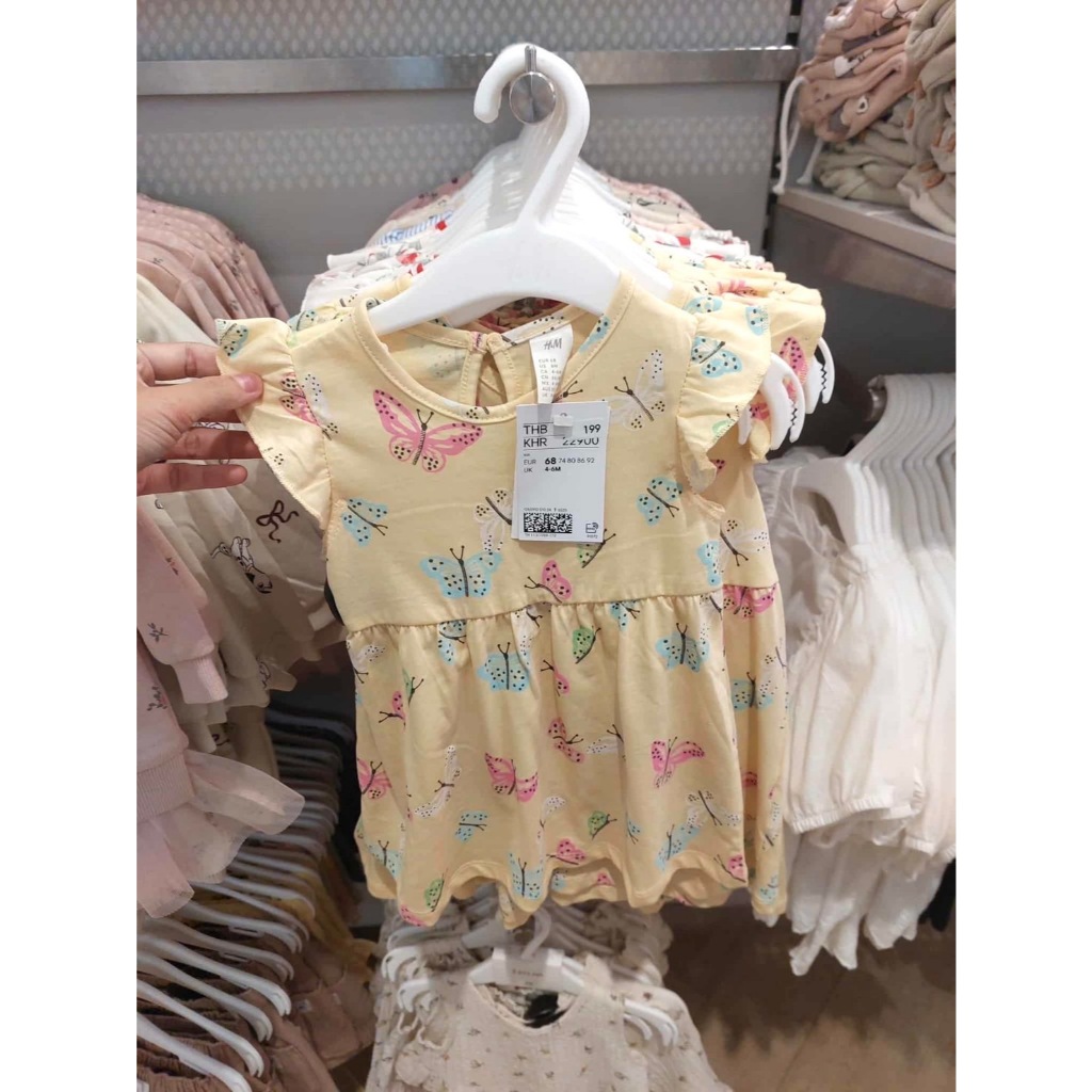 H&M เดรสสีเหลือง ลายผีเสื้อ ครบไซด์ ของใหม่ แท้ พร้อมส่ง ราคา ถูกที่สุด ดีลบีเคเค แกลเลอรีภาพที่ 3