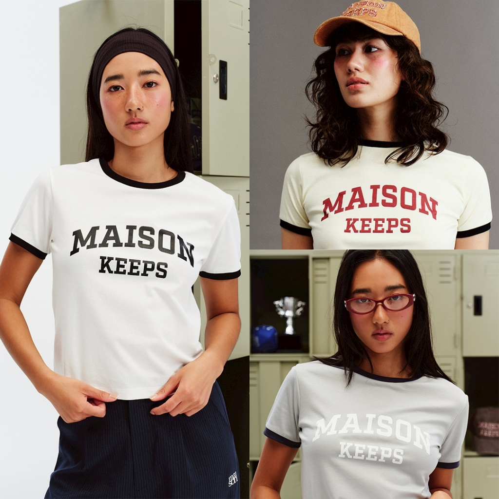 รีวิวเสื้อยืด maison KEEPS The Ringer College Tee สไตล์วินเทจ ใส่สบาย