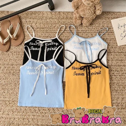 [ส่งจากไทย] 𝑩𝒓𝒂𝑩𝒓𝒂𝑩𝒓𝒂 #bra-307 สายเดี่ยว โบซืหน้า มีฟองน้ำในตัว เสื้อกล้าม