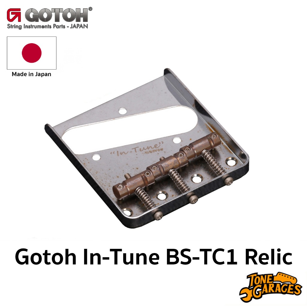 Gotoh BS-TC1 Relic 10.8mm Brass In-Tune Saddle Telecaster Bridge หย่องกีต้าร์เทเล ทำเก่า ของแท้ Made