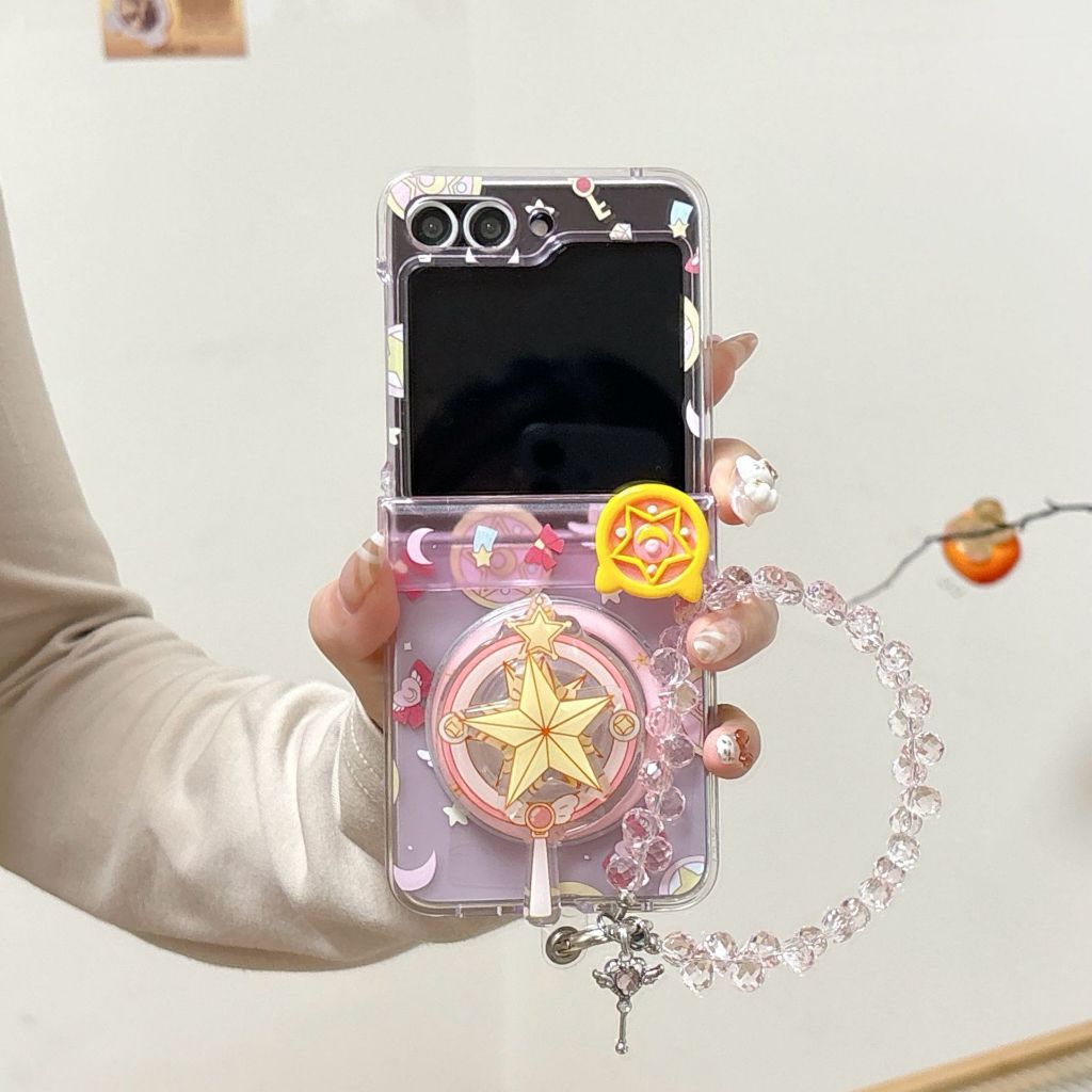 พร้อมส่งจากไทย ! เคสฟลิปเซ็ทเซเลอร์มูน พร้อมกิ้ปต้อคแม่เหล็กและสายคล้องมือ (2057) for Samsung Galaxy Z Flip7 Flip6