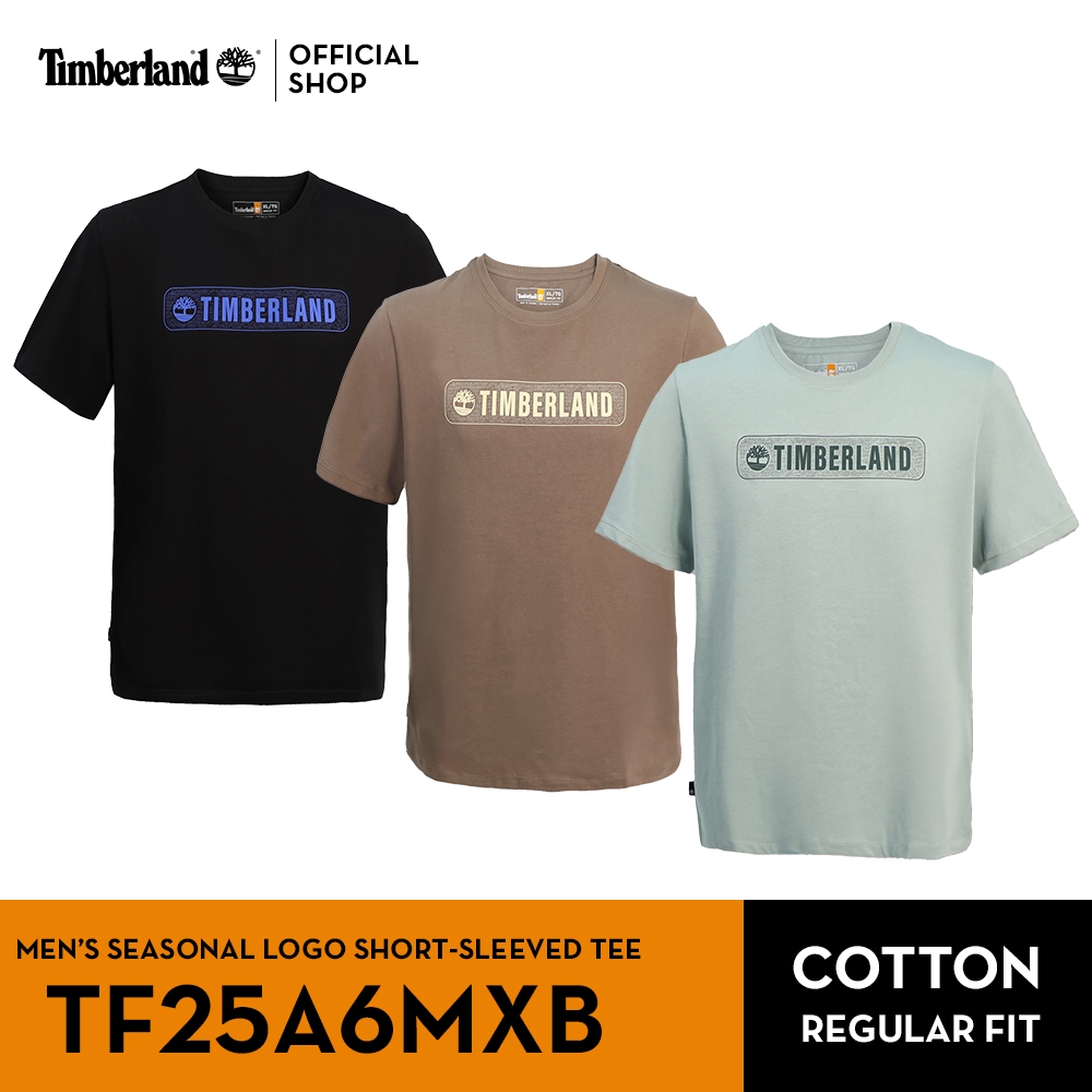 Timberland Men's SEASONAL LOGO SHORT-SLEEVED T-Shirt เสื้อยืด (TF25A6MXB)